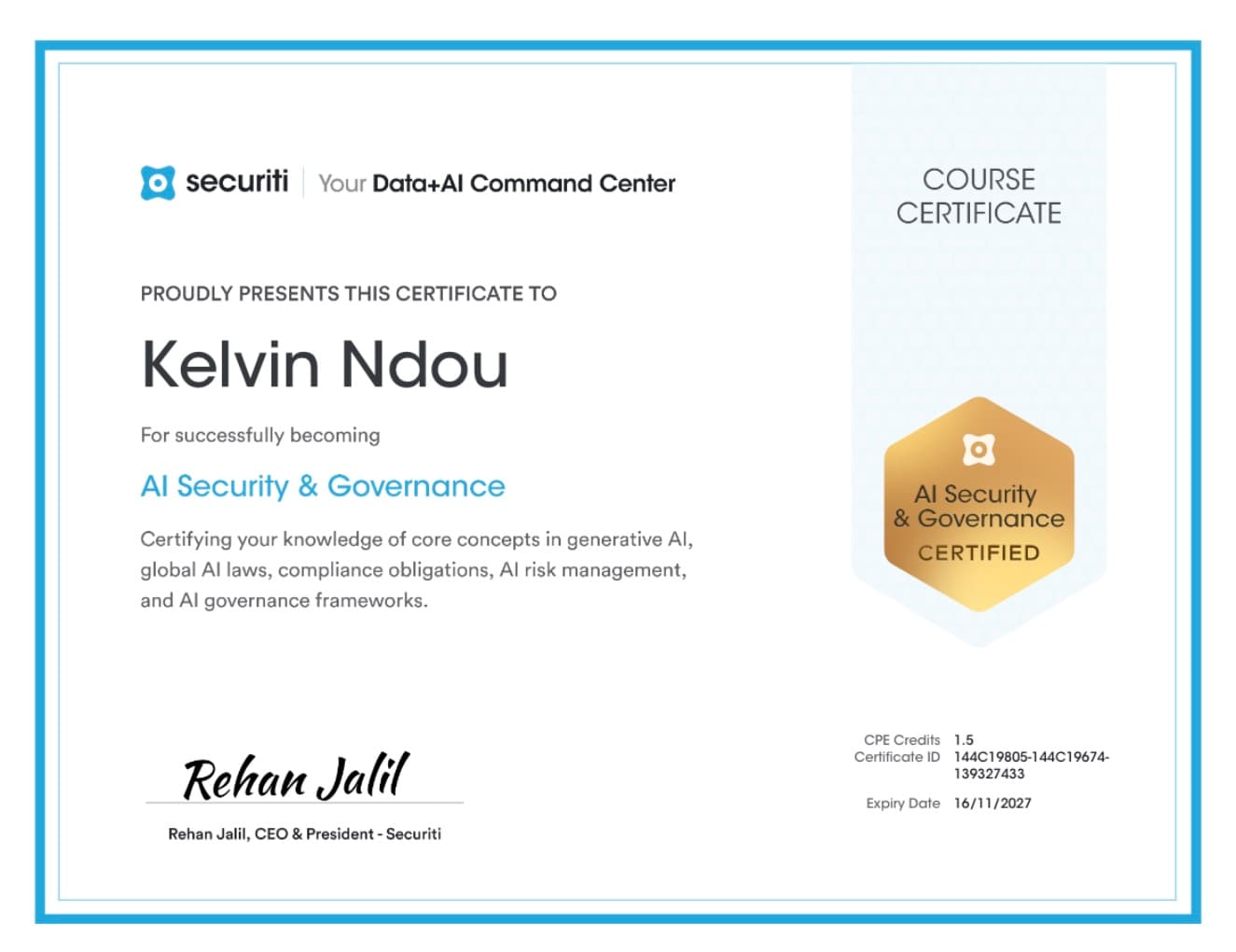 AI Governance Certificate